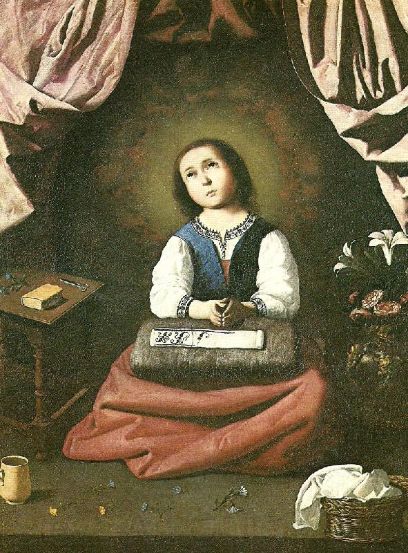 Francisco de Zurbaran the virgin as a girl, praying France oil painting art